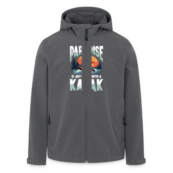 Paradise is everywhere with kayak - Men’s Recycled Softshell Jacket by Stanley/Stella - anthracite - Front - AI Model Male 185 light (185cm)