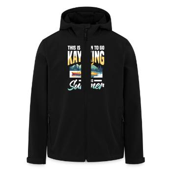 Dies Ist Ein Zeichen Zum Kajakfahren Diesen Sommer - Recycelte Männer Softshell-Jacke von Stanley/Stella - Schwarz - Vorne - AI Model Male 185 light (185cm)