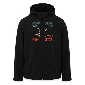 Gymnastik Training Fitness Gym - Recycelte Männer Softshell-Jacke von Stanley/Stella - Schwarz - Vorne - AI Model Male 185 light (185cm)