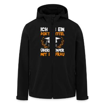 Ehemann BIN EIN DOKTORTITEL ÜBERLEBENDER Lustig - Recycelte Männer Softshell-Jacke von Stanley/Stella - Schwarz - Vorne - AI Model Male 185 light (185cm)