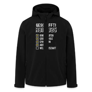 ABI 2025 GESCHAFFT WELTHERRSCHAFT Lustiges - Recycelte Männer Softshell-Jacke von Stanley/Stella - Schwarz - Vorne - AI Model Male 185 light (185cm)