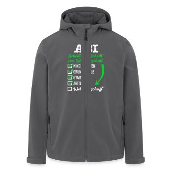 ABI SCHRITT FÜR SCHRITT ZUR WELTHERRSCHAFT - Recycelte Männer Softshell-Jacke von Stanley/Stella - Anthrazit - Vorne - AI Model Male 185 light (185cm)