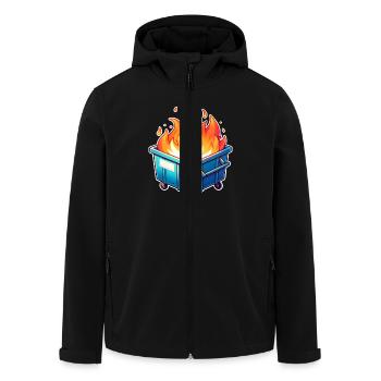 Burning garbage can - Men’s Recycled Softshell Jacket by Stanley/Stella - black - Front - AI Model Male 185 light (185cm)