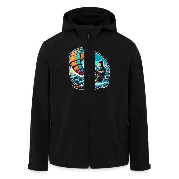 Kitesurfer Kiteboard Kitesurfen Kitesurf - Recycelte Männer Softshell-Jacke von Stanley/Stella - Schwarz - Vorne - AI Model Male 185 light (185cm)