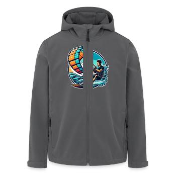 Kitesurfer Kiteboard Kitesurfen Kitesurf - Recycelte Männer Softshell-Jacke von Stanley/Stella - Anthrazit - Vorne - AI Model Male 185 light (185cm)