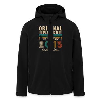 Mars 2015 Vintage Cadeau Anniversaire - Veste softshell homme en polyester recyclé Stanley/Stella - noir - Devant - AI Model Male 185 light (185cm)