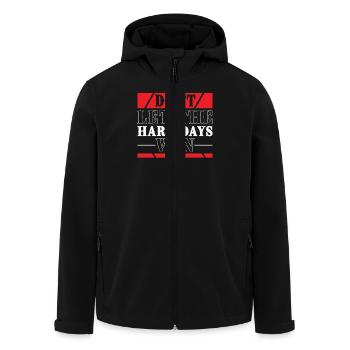 Don't let the hard days win Motivation - Men’s Recycled Softshell Jacket by Stanley/Stella - black - Front - AI Model Male 185 light (185cm)