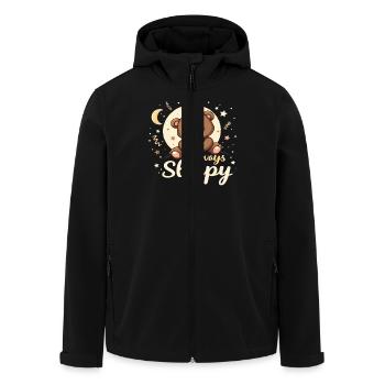 Ours mignon, ours, ours, sommeil mignon, rêveur - Veste softshell homme en polyester recyclé Stanley/Stella - noir - Devant - AI Model Male 185 light (185cm)