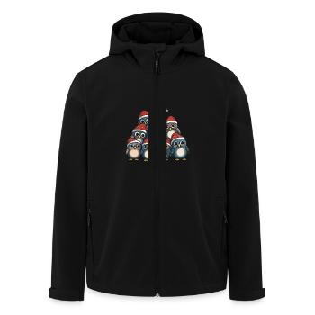 Eule Weihnachten Christbaum - Recycelte Männer Softshell-Jacke von Stanley/Stella - Schwarz - Vorne - AI Model Male 185 light (185cm)