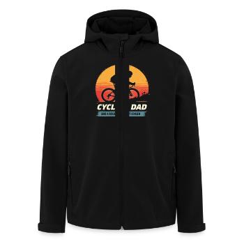 Cycling Dad Cyclist Funny Cyclist Road Bike - Men’s Recycled Softshell Jacket by Stanley/Stella - black - Front - AI Model Male 185 light (185cm)