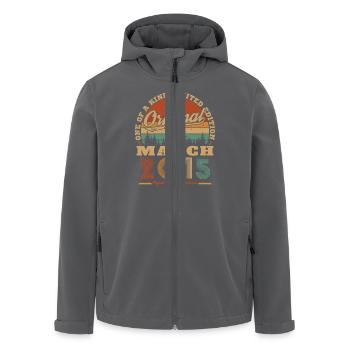 März 2015 Vintage Geburtstagsgeschenk - Recycelte Männer Softshell-Jacke von Stanley/Stella - Anthrazit - Vorne - AI Model Male 185 light (185cm)