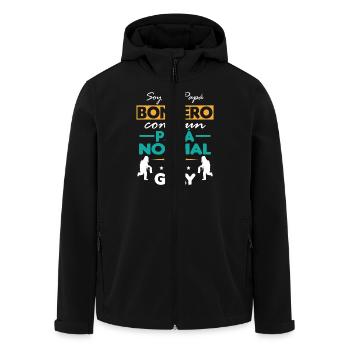 Ich bin Feuerwehrmann Vater / Feuerwehrmann Vater - Recycelte Männer Softshell-Jacke von Stanley/Stella - Schwarz - Vorne - AI Model Male 185 light (185cm)