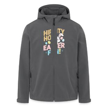 Hippity Hop Easter Fun with Bunny and Eggs for - Men’s Recycled Softshell Jacket by Stanley/Stella - anthracite - Front - AI Model Male 185 light (185cm)