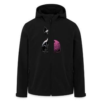 Black cat with ball of wool for cat lovers - Men’s Recycled Softshell Jacket by Stanley/Stella - black - Front - AI Model Male 185 light (185cm)