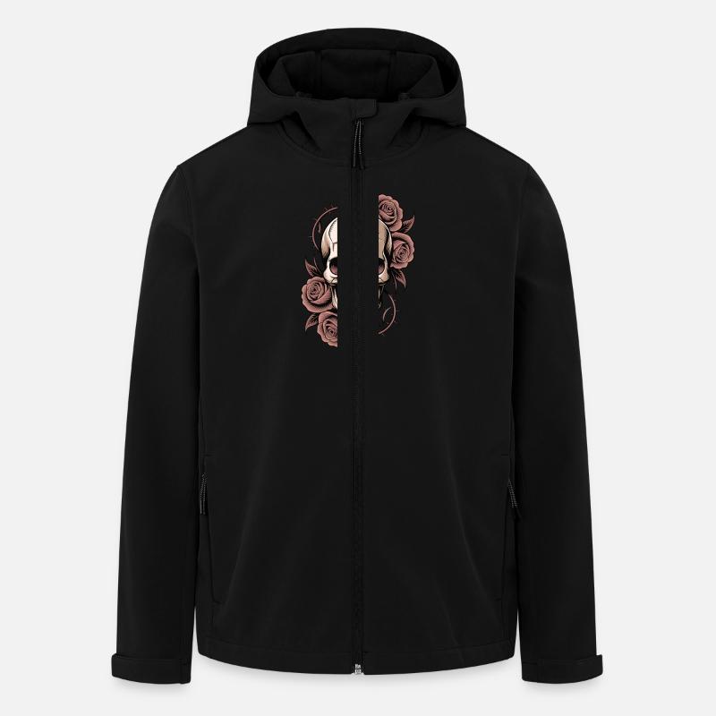 Crâne et roses - Veste softshell homme en polyester recyclé Stanley/Stella - noir