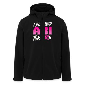 Abiturienten I SURVIVED ABI TORTURE Lustiges - Recycelte Männer Softshell-Jacke von Stanley/Stella - Schwarz - Vorne - AI Model Male 185 light (185cm)