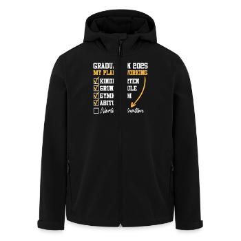 ABI 2025 MEIN PLAN GEHT AUF Abiturient Lustiges - Recycelte Männer Softshell-Jacke von Stanley/Stella - Schwarz - Vorne - AI Model Male 185 light (185cm)