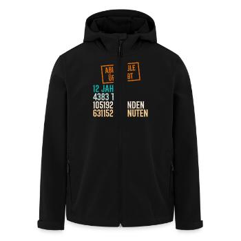 Abitur 12 JAHRE 4383 TAGE 105192 STUNDEN Lustiges - Recycelte Männer Softshell-Jacke von Stanley/Stella - Schwarz - Vorne - AI Model Male 185 light (185cm)