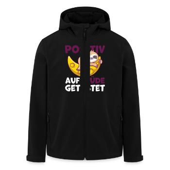 tired positive5 T Shirt - Men’s Recycled Softshell Jacket by Stanley/Stella - black - Front - AI Model Male 185 light (185cm)