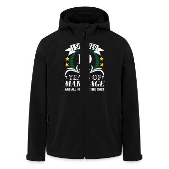 années de mariage Plan d’art 1 exemplaire 5 - Veste softshell homme en polyester recyclé Stanley/Stella - noir - Devant - AI Model Male 185 light (185cm)