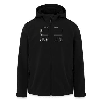 The Sound Of Silence Sheet Music Lovers - Men’s Recycled Softshell Jacket by Stanley/Stella - black - Front - AI Model Male 185 light (185cm)