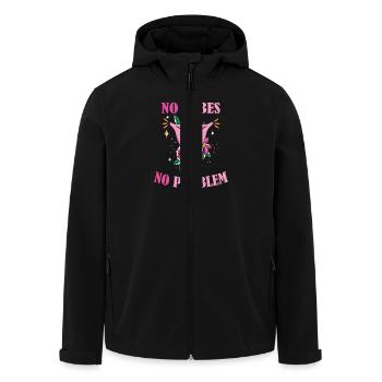 No Tubes No Problem Humorvolles Blumenmotiv - Recycelte Männer Softshell-Jacke von Stanley/Stella - Schwarz - Vorne - AI Model Male 185 light (185cm)
