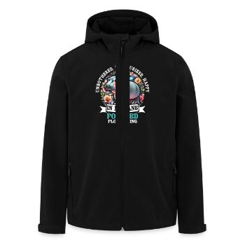 Hippopotame heureux hydraté et sans dérangement dans ma voie - Veste softshell homme en polyester recyclé Stanley/Stella - noir - Devant - AI Model Male 185 light (185cm)