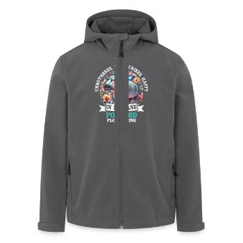 Hippopotame heureux hydraté et sans dérangement dans ma voie - Veste softshell homme en polyester recyclé Stanley/Stella - charbon - Devant - AI Model Male 185 light (185cm)
