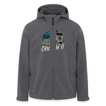 Garbage Man Truck Crushin' It Style - Men’s Recycled Softshell Jacket by Stanley/Stella - anthracite - Front - AI Model Male 185 light (185cm)
