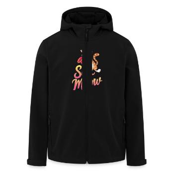 Sax Meow Chat Jouant Du Saxophone Drôle - Veste softshell homme en polyester recyclé Stanley/Stella - noir - Devant - AI Model Male 185 light (185cm)
