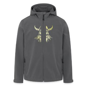 Viking Skull - Men’s Recycled Softshell Jacket by Stanley/Stella - anthracite - Front - AI Model Male 185 light (185cm)
