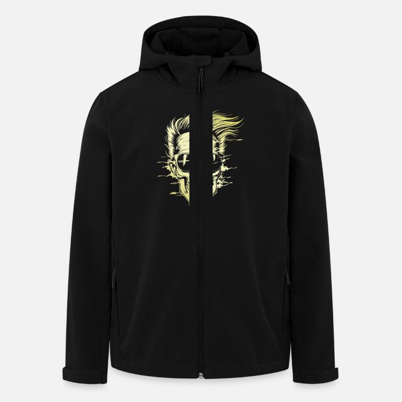 Punker Skull Party - Veste softshell homme en polyester recyclé Stanley/Stella - noir