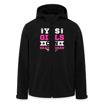 Skateboard Mädchen Skaterin Spruch - Recycelte Männer Softshell-Jacke von Stanley/Stella - Schwarz - Vorne - AI Model Male 185 light (185cm)