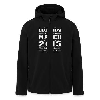 Mars 2015 Vintage Cadeau Anniversaire - Veste softshell homme en polyester recyclé Stanley/Stella - noir - Devant - AI Model Male 185 light (185cm)