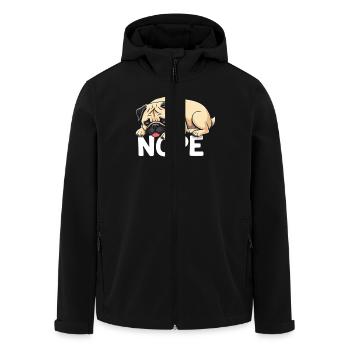 Mops Mops Hund Fauler Hund NOPE Mops Spruch - Recycelte Männer Softshell-Jacke von Stanley/Stella - Schwarz - Vorne - AI Model Male 185 light (185cm)