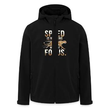 Geschwindigkeit Ist Nichts Ohne Fokus Gepard - Recycelte Männer Softshell-Jacke von Stanley/Stella - Schwarz - Vorne - AI Model Male 185 light (185cm)