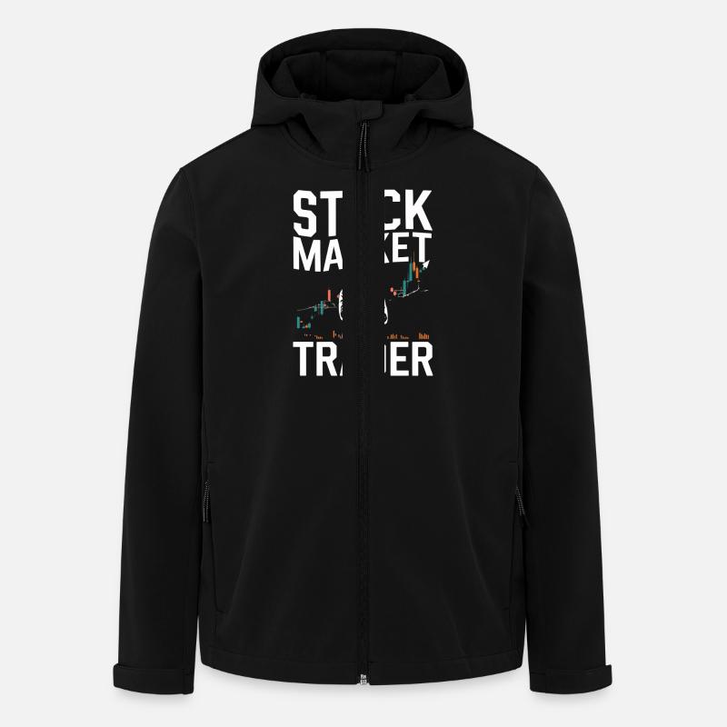 Trader boursier Graphique Trader boursier - Veste softshell homme en polyester recyclé Stanley/Stella - noir