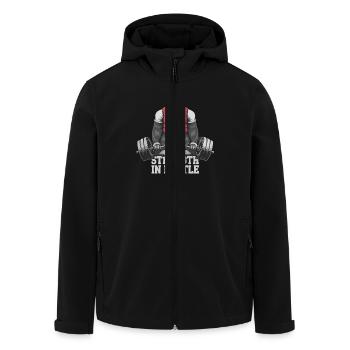 Gorilla Gym Stärke in Hustle - Recycelte Männer Softshell-Jacke von Stanley/Stella - Schwarz - Vorne - AI Model Male 185 light (185cm)