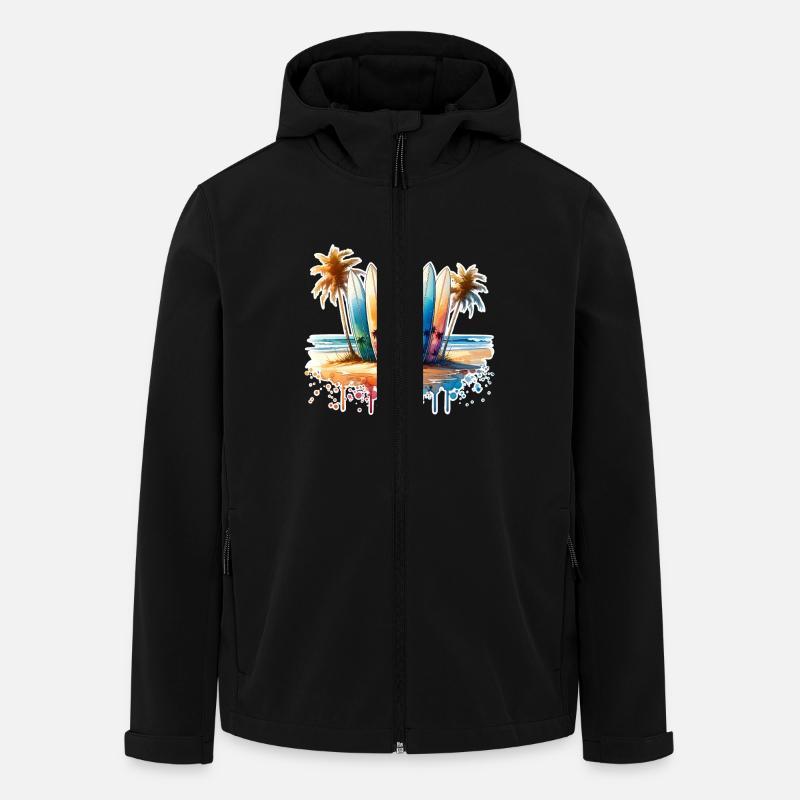 Surfeurs - Veste softshell homme en polyester recyclé Stanley/Stella - noir