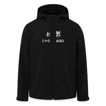 I Love Chicago Cool Golden Gate Bridge Lover Flag - Men’s Recycled Softshell Jacket by Stanley/Stella - black - Front - AI Model Male 185 light (185cm)