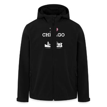 I Love Chicago USA Heart Flag Golden Gate Bridge - Men’s Recycled Softshell Jacket by Stanley/Stella - black - Front - AI Model Male 185 light (185cm)