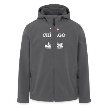 I love Chicago USA Herzflagge Golden Gate Brücke - Recycelte Männer Softshell-Jacke von Stanley/Stella - Anthrazit - Vorne - AI Model Male 185 light (185cm)