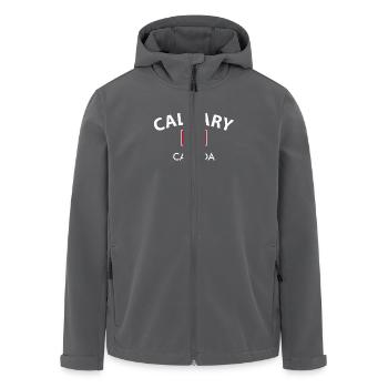 Calgary, Canada, Drapeau canadien, Canadien - Veste softshell homme en polyester recyclé Stanley/Stella - charbon - Devant - AI Model Male 185 light (185cm)
