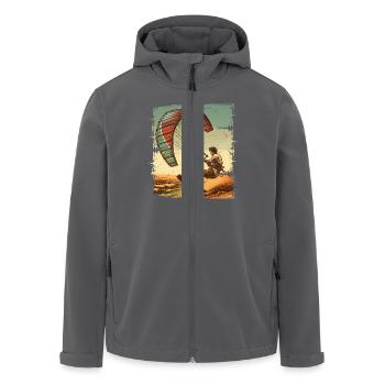Kitesurfer Kiteboard Kitesurfen Kitesurf - Recycelte Männer Softshell-Jacke von Stanley/Stella - Anthrazit - Vorne - AI Model Male 185 light (185cm)