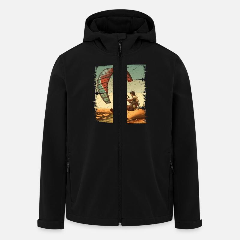Kitesurfer Kiteboard Kitesurfen Kitesurf - Recycelte Männer Softshell-Jacke von Stanley/Stella - Schwarz