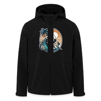 Crâne de surfeur de surf - Veste softshell homme en polyester recyclé Stanley/Stella - noir - Devant - AI Model Male 185 light (185cm)