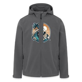 Surfing Surfer skull - Men’s Recycled Softshell Jacket by Stanley/Stella - anthracite - Front - AI Model Male 185 light (185cm)