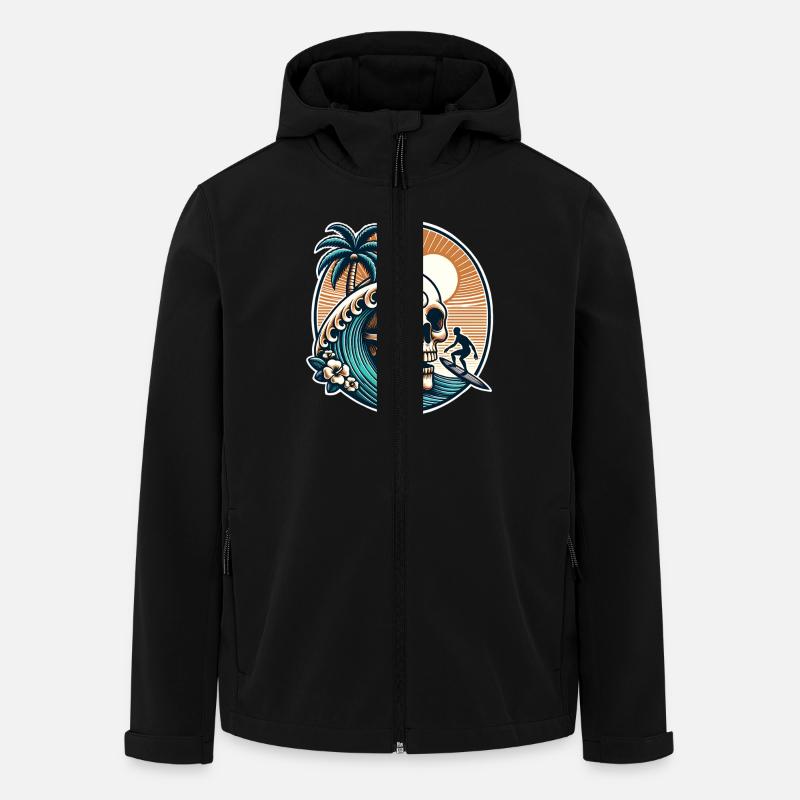 Surfen Surfer skull - Recycelte Männer Softshell-Jacke von Stanley/Stella - Schwarz