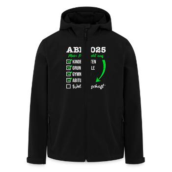 ABI 2025 MEIN PLAN GEHT AUF WELTHERRSCHAFT Lustig - Recycelte Männer Softshell-Jacke von Stanley/Stella - Schwarz - Vorne - AI Model Male 185 light (185cm)