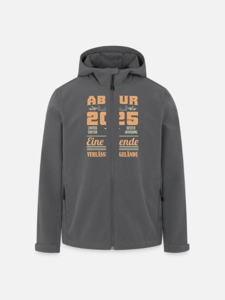 ABITUR 2025 EINE LEGENDE VERLÄSST DAS GELÄNDE - Recycelte Männer Softshell-Jacke von Stanley/Stella - Schwarz